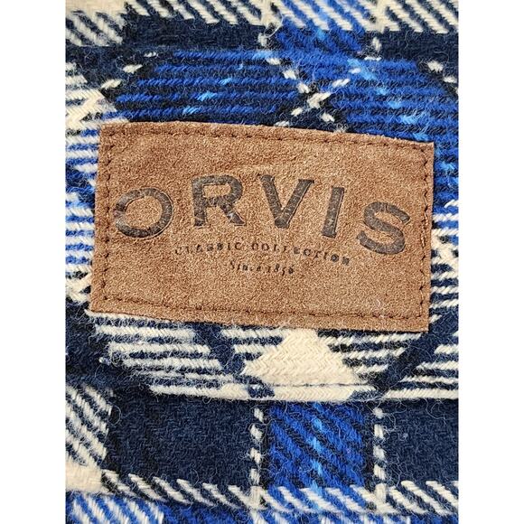Orvis Big Bear Heavyweight Double Brushed Flannel Button Down Shirt XXL Blue - Picture 6 of 11
